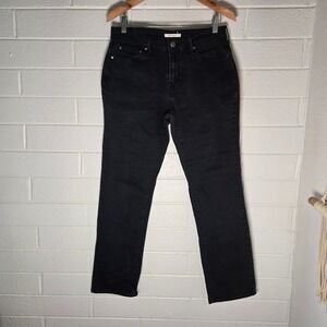 Levis 505 Straight Leg Jeans 30x32 Black Denim Classic Casual Office Staple